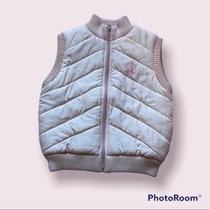 Girl’s Pale Pink Rabbit Sweater Puffer Vest